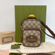 🆕🎒 GUCCI Neo Vintage系列 金屬虎頭老花 手機包 烏木色