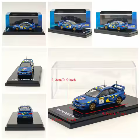 Hobby Japan 1/64 for IMPREZA WRC 1997 RAC RALLY Blue Diecast Models Car Miniature Auto Toys Gift Lim