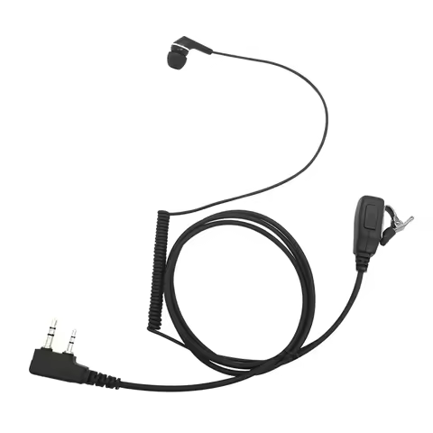 Walkie Talkie Headset with PTT Mic, 2 Pin, In-Ear Earpiece, BF-888S, UV-5RA, UV-5R, BF-777, H-777, R