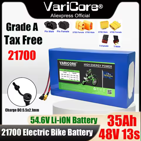 48V 35Ah 13s7p 21700 Lithium Battery Pack 54.6v 800w 1000w 1200w 1440w Built in BMS 30A Circuit Prot