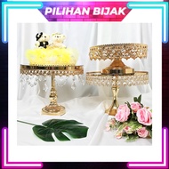 Dulang Hantaran Crystal Mirror Stand Mirror Top Cake Stand Glass Mirror Dessert Tray -TY9002-9004