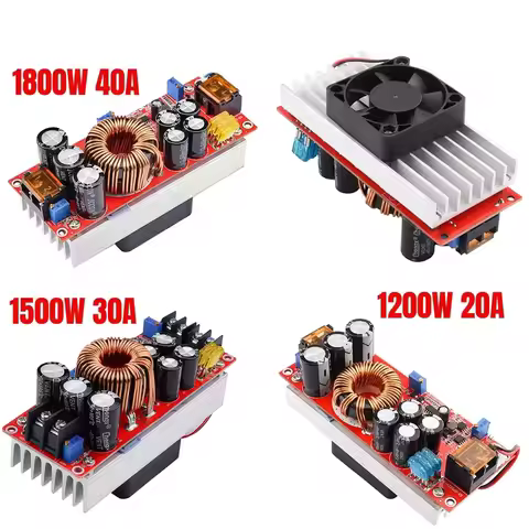 1800W 40A 1500W 30A 1200W 20A DC-DC Boost Converter Step Up Power Supply Module 10-60V to 12-90V Adj