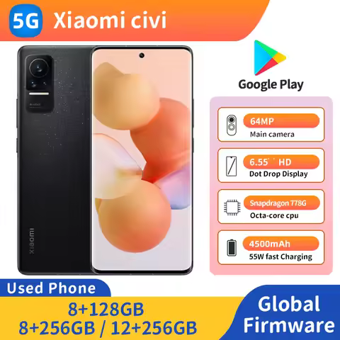 Xiaomi Civi 5G RAM 8GB/12GB 6.55in 950nits Screen soft light ring 64MP Battery capacity 4500mAh used
