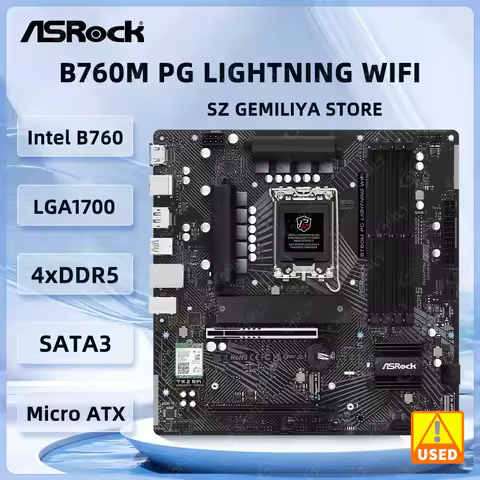 ASROCK Intel B760 Motherboard B760M PG LIGHTNING WIFI Motherboard LGA1700 DDR5 256GB support 14900 1