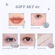 Flower Knows Shells Jewel Collection makeup gift set inclusdes lip glaze+eyeshadow+setting poder+blu