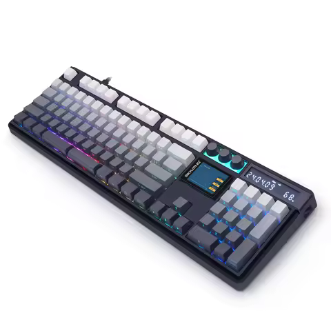 SKYLOONG GK104 Pro Full-Size 3-Mode Wireless Mechanical Keyboard with 3.0 Screen 3 Knobs Hot-Swappab