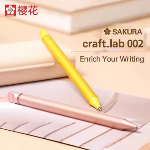 SAKURA Craft Lab 002 Gel Pen Low Gravity Brass Ballpoint Pen 0.5mm Black Signature Pen Business Offi