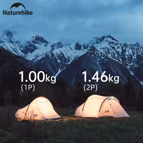 Naturehike JIM's Ultralight 1P/2P Tunnel Tent Outdoor Camping Portable Waterproof Trekking Tent 1kg 
