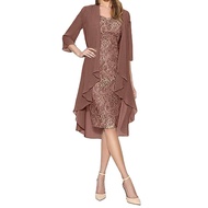 Limea WomenS Fashion Two Pieces Charming Solid Color Mother Of The Bride Lace Dressesplus Size Dress
