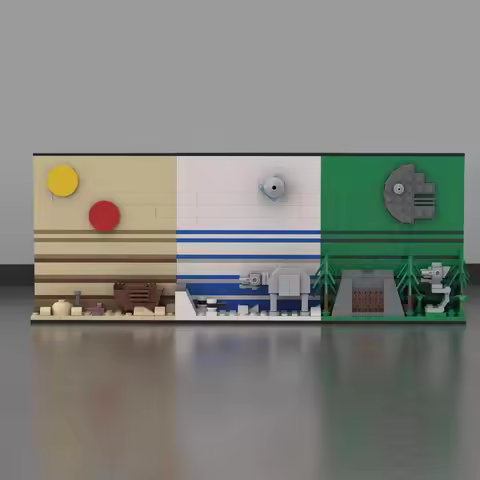 Creative Space War Era Trilogy Postcard Building Blocks MOC Hot Movie Scene Model Children's Puzzle 