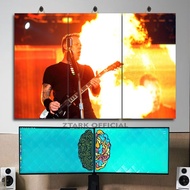 METALLICA BAND MEMBER WALL DISPLAY 45X30 MULTIPANEL METALLICA GUITARIST BAND WOODEN POSTER/ WALL FRA