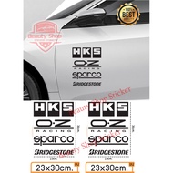 Car sticker set racing oz racing hks bridgestone