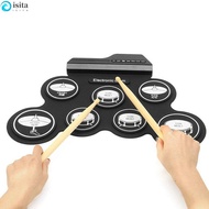 ISITA 1 Box Portable Electronic Drum, 7-Pads USB Electronic Drum Set, Silicone Hand Practice Pop Roc