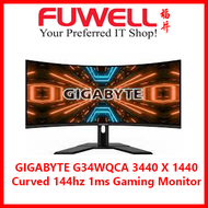 GIGABYTE G34WQC-A 3‎440 x 1440 Gaming Monitor 1ms Response Time QHD &amp; 144Hz 8-bit color, 90% DCI-P3 come with HDMI &amp; DP cable [ 3 YEARS WARRANTY ]