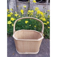 Octagonal Rattan Basket Plain Pattern Natural Color Large Size Exquisite Workmanship Beautiful Bough
