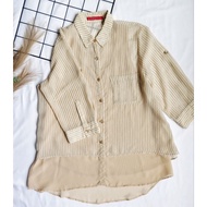 S.J. Ferry Light Brown Striped Blouse (SIZE M)