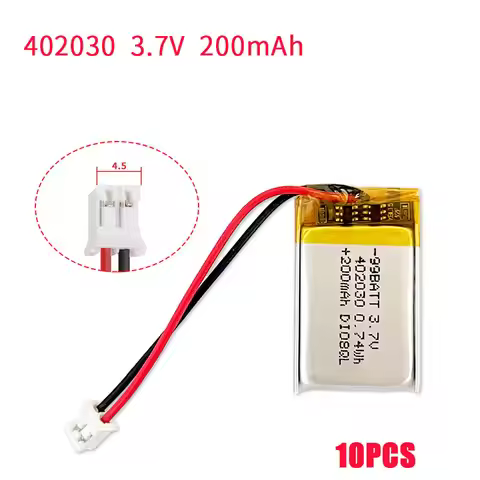 10pcs Lithium Polymer Battery 402030 042030 200mAh 3.7V Li-Polymer Battery 502030 for Wireless Heads