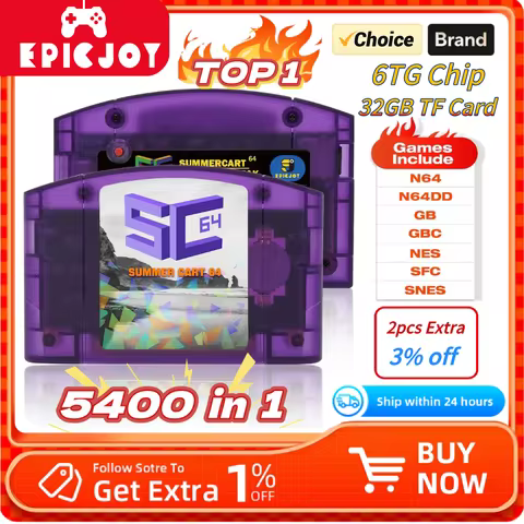 EPICJOY SummerCart 64 SC64 Open Source Game Card N64 with Built-in Emulator For N64 Console Gift 32G