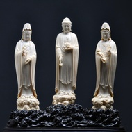 Mammoth Products Western Three Sages Buddhism Buddhism Buddhism Statue Buddha Hall Buddha Pilgrimage Worship Living Room Study Tea Room Decoration Crafts Artwork Home Fen