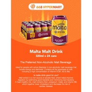 Malta Malt Drink Can (24 x 320ml) [ Non Alcoholic - Vegan Friendly ] Aids Sleeping / Improve Heart C