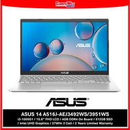 ASUS A516J-AEJ3492WS/3951WS (T.SILVER/S.GRAY/15.6 FHD TN/I3-1005G1/4GB/512GB SSD/UHD/W11/2Y/OPI)