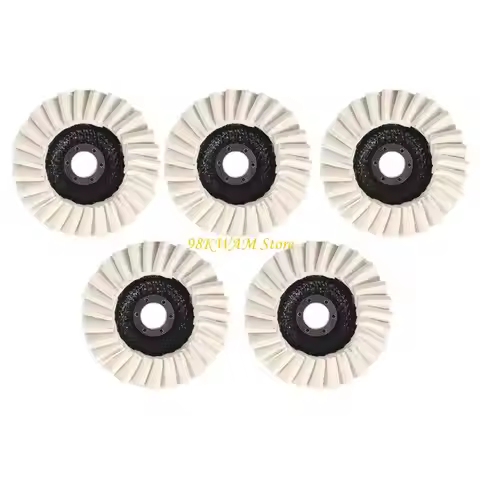 68UF Pack of 5 Wool Felt Polishing 125MM Grinder Accessory Strong Anti Still Design for Metal Surfac