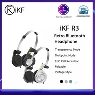 iKF R3 Vintage Bluetooth Headphone Wired Control Foldable Portable Transparency Mode Lightweight 60h