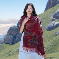 ผ้าพันคอสไตล์เอธนิค  poncho shawl สำหรับฤดูหนาว