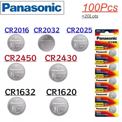 100pcs Original Panasonic CR2032 CR2025 CR2016 CR1632 CR1620 CR2450 CR2430 battery Button cell DL203
