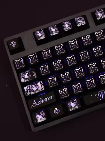 104 Keys/Set Acheron Honkai: Star Rail Backlit Keycaps PC Coating for Logitech G512 Razer BlackWidow