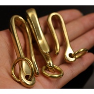 Pure Brass U-Shaped Hook Copper Wealth Cloth Hook Keychain Handmade Leather Carving Luggage Hardware