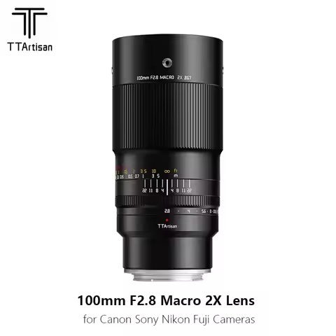 TTArtisan 100mm F2.8 Macro 2x Lens Full Frame DSLR for Sony Canon Nikon Fuji for Shooting Insect Jew