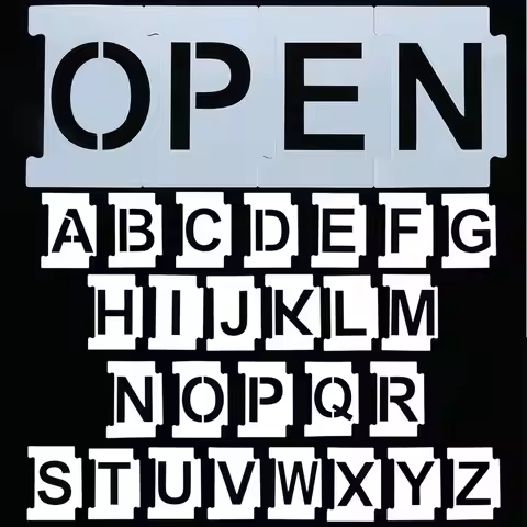 1 Set 0-9 Numbers&26 Letters Stencil Kit Reusable Numbers Stencils 6 Inch Tall Numbers with Tape for