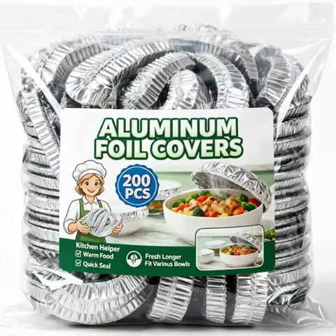 Kitchen Disposable Aluminum Foil Food Cover Fresh-keep Insulation Film Covers Plates Lid Saran Warp 