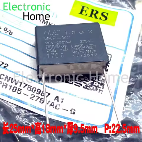 20PCS/LOT HJC MKP 105 1.0uf 1uf 275v 310v X2 Safety Film Capacitor 25x18x9.5mm P22MM