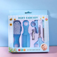 6pcs/set Baby Health Care Kit Newborn Hair Scissor Multifunction Kit Nail Kid Brush Grooming Clipper Thermometer