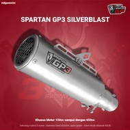Knalpot Spartan Gp3 untuk motor Sport-Matic-Naked 150cc Warna Silver 3Tech Racing Evolution