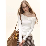 Le rouge | Pattie top Ruffled off-the-shoulder long-sleeved t-shirt