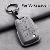 Leather Car Key Case Cover Fob Keychain for VW Volkswagen Golf 7 MK7 Tiguan MK2 for Ateca Leon FR Ib