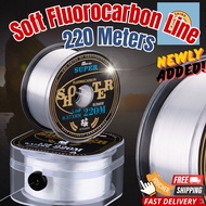 【220M】 Soft Fluorocarbon Carbon Shock Leader Japan Fishing Line Tali Perambut Pancing Nylon casting