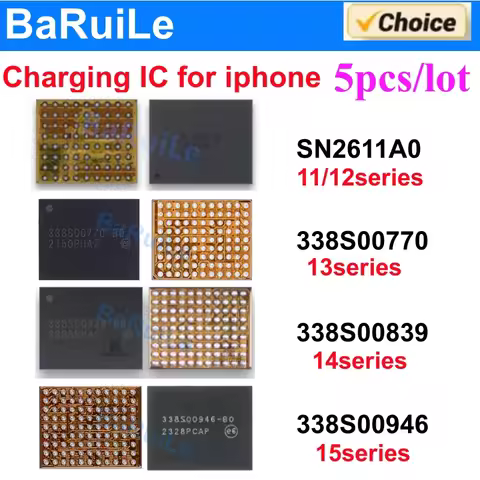 BaRuiLe 5pcs 338S00946 338S00839 338S00770 SN2611A0 TIGRIS Power Charging IC Chipset For iphone 11 1