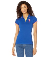 U.S. Polo Assn. Women's Triple Crown Short Sleeve Stretch Pique Polo Shirt