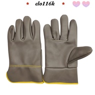 ELOK Welding Gloves, Short Thick Labor Gloves,  Wear Resistant Security Protection Cowhide Safety Gl