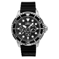 Invicta Pro Diver GMT Silicone Strap Black Dial Quartz 47234 Mens Watch
