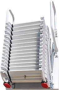 Folding Ladder Wall Mounted Step Ladder Carbon Steel Loft Ladder Extension Loft Load 300kg /661lb At