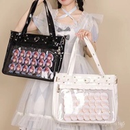 Lolita Ribbon Motif Bag Women's Bag for Badges Lolita Ribbon Motif Women's Tote Bag/Punk Transparent