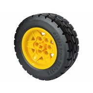 LEGO Parts 56908c06 Wheel 43.2mm D. x 26mm Technic Racing Small, 6 Pin Holes with Black Tire 68.7 x 