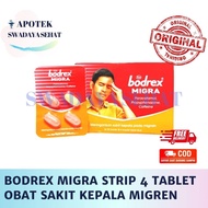 Bodrex MIGRA Strip 4 Tablets - Migraine Migraine Headache Medicine