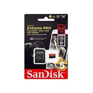 [5-year warranty] microSDXC 64GB SanDisk Extreme PRO UHS-1 U3 V30 4K Ultra HD App Optimized A2 compatible SD adapter included [parallel import