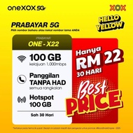 ONEXOX PREPAID 100GB 1X22 5G Simkad Unlimited Call